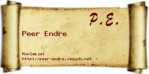 Peer Endre névjegykártya